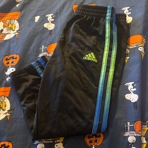 Adidas Kids Black Joggers with colorful Stripes